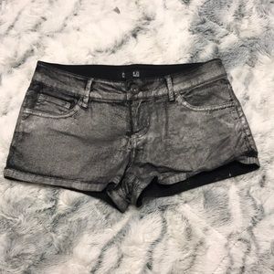 Silver Metallic Shorts